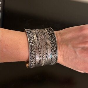 Silver cuff bracelet - vintage, made and purchased in Morocco